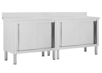Stoły robocze przesuwne drzwi 2 szt. 200x50x(95-97) cm stal WM-3055902