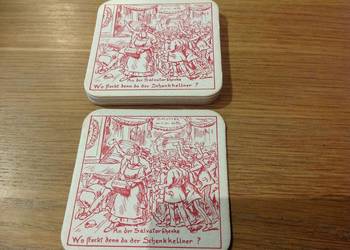 Stara Podkładka Dwustronna pod Piwo PAULANER SALVATOR - 7 szt