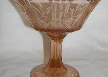 cukiernica wysoka vintage depresyjne szkło pink_Ald