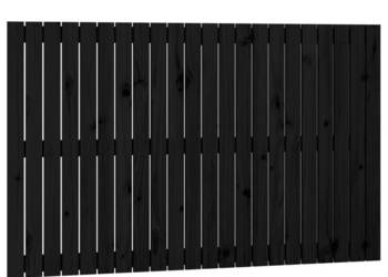 Wezgłowie łóżka czarne 140x3x90 cm lite drewno sosnowe WM-824922