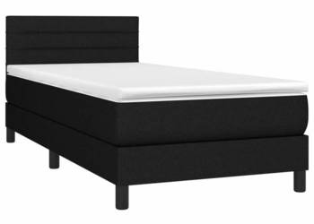 Łóżko z Materacem Kontynentalne Czarne Do Sypialni 80x200 cm WM-3133191