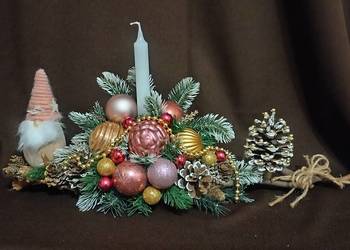 Stroik świąteczny bożonarodzeniowy na komodę kominek 55 cm