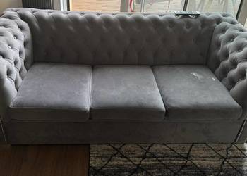 Sofa welurowa szara