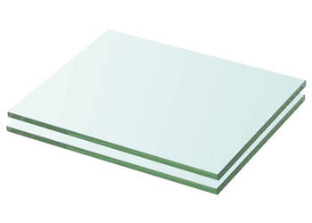 Półki 2 szt. panel z przezroczystego szkła 20 x 20 cm WM-3051544