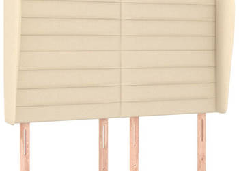 Zagłówek uszak kremowy 147x23x118/128 cm tkanina WM-3118099