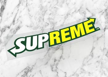 Naklejka SUPREME 15 x 3,5 cm subway sup skate swag