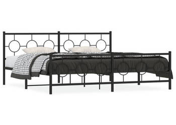 Łóżko Metalowe Czarne Rama Łóżka Ze Stelażem 193x203cm WM-376250
