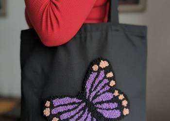 Torba chopper z motylem ręcznie robionym