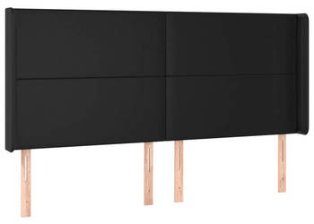 Zagłówek do łóżka z LED czarny 163x16x118/128cm sztuczna skóra WM-3123864