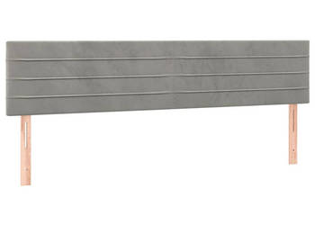 Zagłówek do łóżka z LED jasnoszary 200x5x78/88 cm aksamit WM-3121818