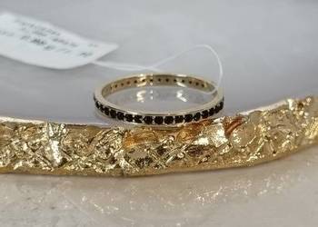 Złoty Nowy pierścionek z Onyksami roz.10.pr.585