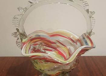 Szklany koszyk, lata 60/70,PRL