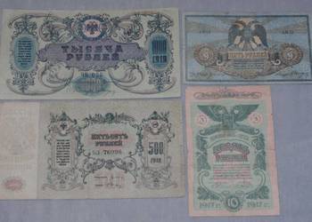 Zestaw banknotów Rosja Pd. + Odessa 1917/1919r