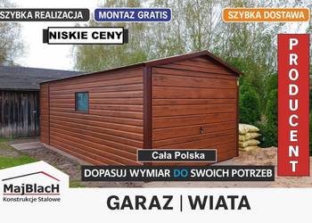 Garaż Blaszany Drewnopodobny 3x5 -BLASZAK -Garaże Blaszane – Maj-BlacH