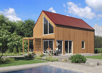 Dom całoroczny drewniany na zgłoszenie 70 m2 bez pozwolenia stodoła Dom całoroczny drewniany na zgłoszenie 70 m2 bez pozwolenia stodoła