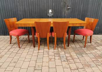 Stół+ 4x krzesło H-214 proj. J. Halabala, ART DECO - Czechosłowacja '30-'50