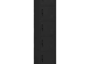 Szafka zamykana na klucz czarna 38x40x180 cm stalowa WM-339790