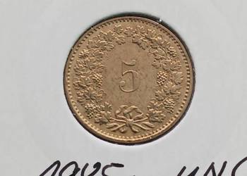 5 Rappen Szwajcaria 1985 r. -UNC