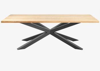 Stół dębowy  Green Step 160–220 cm stalowa noga typu pająk | lite drewno