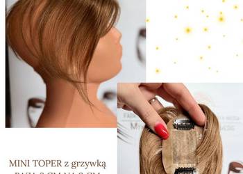 Mini Toper Orzechowy – Jasny Brąz | Ręcznie wykonana dopinka z grzywką