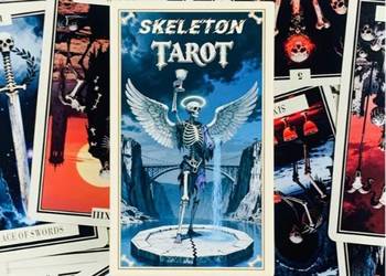 Kolekcjonerskie karty gotyckiego tarota SKELETON (1)