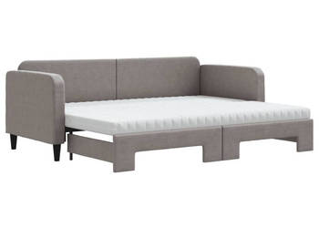 Sofa rozsuwana z materacami kolor taupe tkanina 80x200 cm WM-3196832