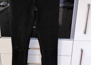 Spodnie Jeans Damskie ZARA rozm S Czarne Skinny Skiny Dziury Wysoki Stan