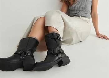 Nowe z metką buty  Reserved Premium  Botki kozaki SKÓRZANE! skóra naturalna