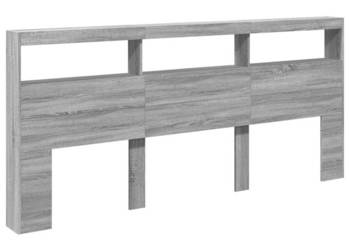 Zagłówek z półkami i LED szary dąb sonoma 220x17x102 cm WM-839229