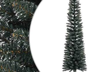 vidaXL Sztuczna, smukła choinka ze stojakiem, zielona（SKU:345185）