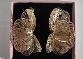 Kolczyki wiszące kwiaty w kolorze złotym