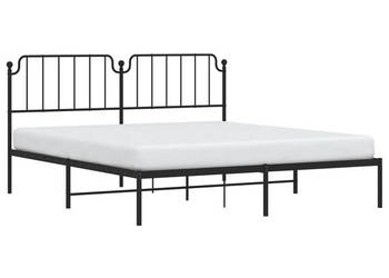 Łóżko Metalowe Czarne Rama Łóżka Ze Stelażem 183x213 cm WM-373892