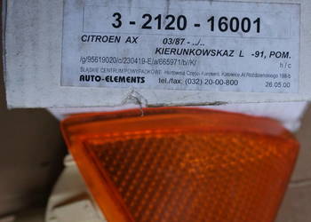 KIERUNEK LEWY CITROEN AX POMARAŃCZOWY