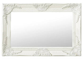 Lustro ścienne w stylu barokowym 60x40 cm białe WM-320328