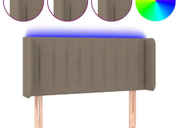 Zagłówek do łóżka z LED taupe 83x16x78/88 cm tkanina WM-3123452