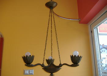 Lampa wisząca mosiężna-ręcznie kuta