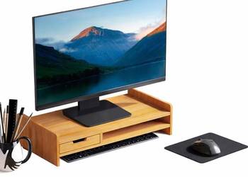 Podstawka pod monitor, nowa, bambusowa