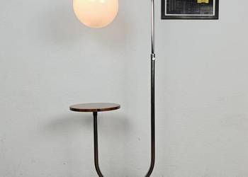 Lampa stojąca Art Deco Bauhaus Chrom orzech włoski