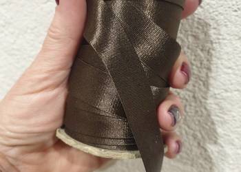 Lamówka skośna atłasowa 18 mm kolor ciemny brąz 20 mb