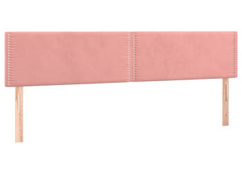 Zagłówek do łóżka z LED różowy 160x5x78/88 cm aksamit WM-3121531