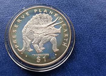 Stare monety 1 dolar 1993 Triceratops Eritrea