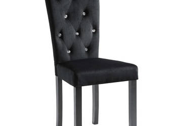 Krzesła stołowe 6 szt. czarne obite aksamitem WM-275220