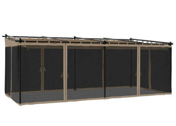 Altanka ze ścianami z siatki kolor taupe 6x3 m stal WM-4003916