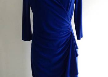 Sukienka Wizytowa Koktajlowa Imprezowa na Okazje Drapowana Marszczona Coast