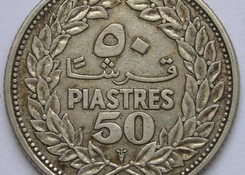 LIBAN 50 PIASTRÓW 1952 - SREBRO