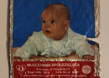 Mleko w proszku. Opakowanie PRL Krotoszyn 1972.