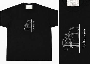 Koszulka bawełniana z haftem Volkswagen Garbus , VW, Logo, T-shirt, JHK