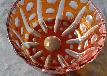 Miska kryształ lazurowany, Kynast Kristal, model 100, szlif 348.