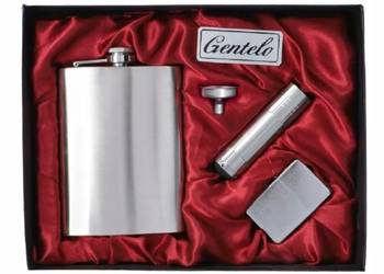 Zestaw Elegancki: Zapalniczka Benzynowa + Piersiówka + Latarka + Lejek