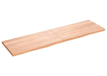 Blat do stołu jasnobrązowy 180x50x(2-4)cm lite drewno dębowe WM-3156391